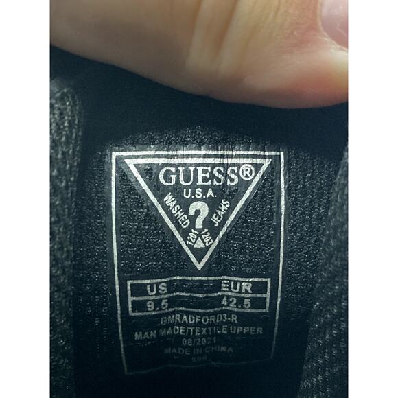 Guess Los Angeles Radford Combat Boots 9.5 M Black Combat Leather Mesh 8" Rise - Picture 9 of 9